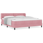 Casa si Gradina - Mobilier - Paturi si accesorii - Paturi - Pat cu saltea  cu tablie roz 180x200 cm din catifea - Infinity.ro