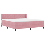 Casa si Gradina - Mobilier - Paturi si accesorii - Paturi - Pat cu saltea  cu tablie roz 180x200 cm din catifea - Infinity.ro