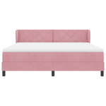Casa si Gradina - Mobilier - Paturi si accesorii - Paturi - Pat cu saltea  cu tablie roz 180x200 cm din catifea - Infinity.ro