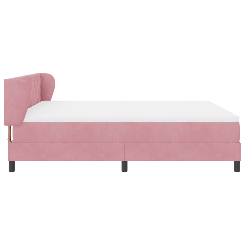 Casa si Gradina - Mobilier - Paturi si accesorii - Paturi - Pat cu saltea  cu tablie roz 180x200 cm din catifea - Infinity.ro