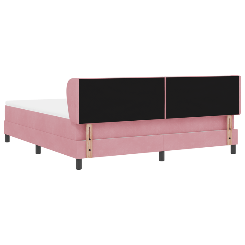Casa si Gradina - Mobilier - Paturi si accesorii - Paturi - Pat cu saltea  cu tablie roz 180x200 cm din catifea - Infinity.ro