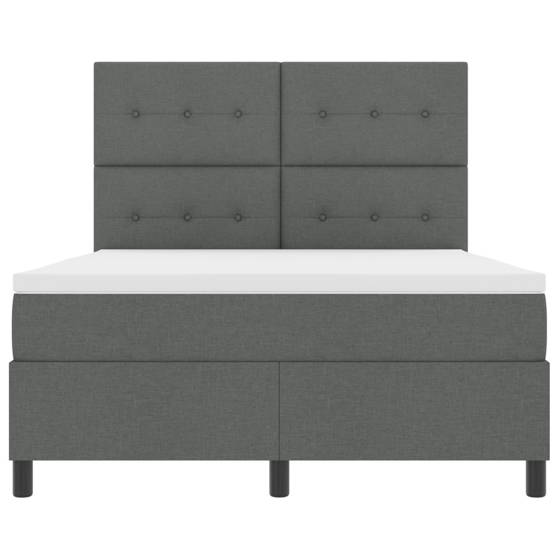 Casa si Gradina - Mobilier - Paturi si accesorii - Paturi - Pat cu arcuri si saltea gri inchis 160x200 cm din tesatura - Infinity.ro