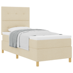 Casa si Gradina - Mobilier - Paturi si accesorii - Paturi - Pat cu arcuri si saltea crem 100x200 cm tesatura - Infinity.ro