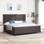 Casa si Gradina - Mobilier - Paturi si accesorii - Paturi - Pat cu arcuri cu saltea maro inchis 200x200 cm tesatura - Infinity.ro