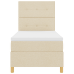 Casa si Gradina - Mobilier - Paturi si accesorii - Paturi - Pat cu arcuri si saltea crem 100x200 cm tesatura - Infinity.ro