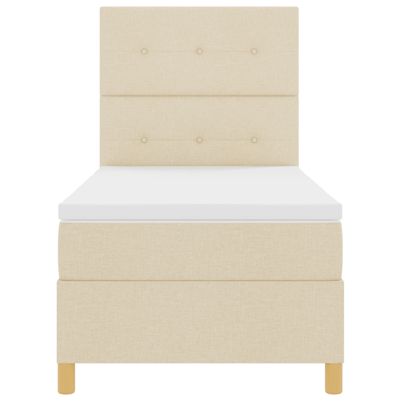 Casa si Gradina - Mobilier - Paturi si accesorii - Paturi - Pat cu arcuri si saltea crem 100x200 cm tesatura - Infinity.ro