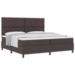 Casa si Gradina - Mobilier - Paturi si accesorii - Paturi - Pat cu arcuri cu saltea maro inchis 200x200 cm tesatura - Infinity.ro