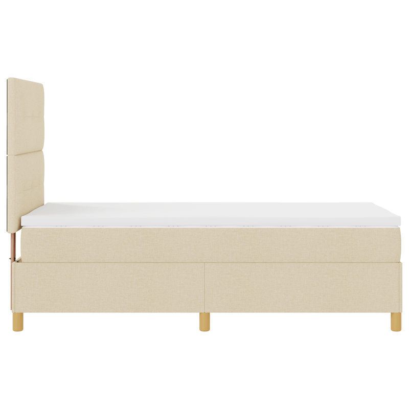 Casa si Gradina - Mobilier - Paturi si accesorii - Paturi - Pat cu arcuri si saltea crem 100x200 cm tesatura - Infinity.ro