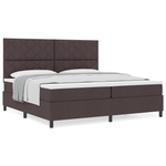 Casa si Gradina - Mobilier - Paturi si accesorii - Paturi - Pat cu arcuri cu saltea maro inchis 200x200 cm tesatura - Infinity.ro
