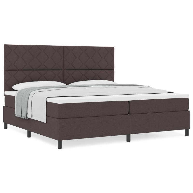 Casa si Gradina - Mobilier - Paturi si accesorii - Paturi - Pat cu arcuri cu saltea maro inchis 200x200 cm tesatura - Infinity.ro