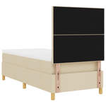 Casa si Gradina - Mobilier - Paturi si accesorii - Paturi - Pat cu arcuri si saltea crem 100x200 cm tesatura - Infinity.ro