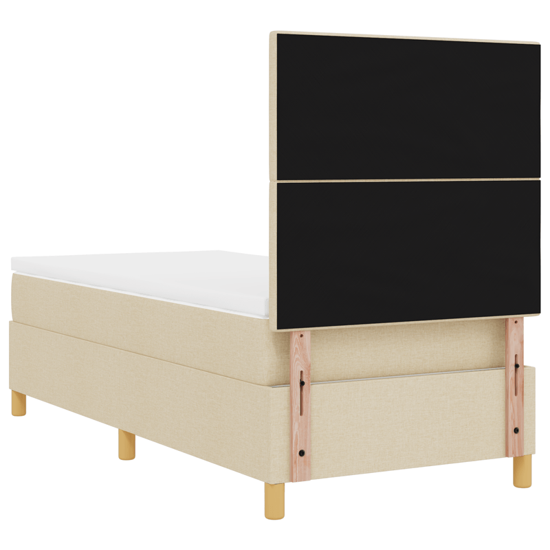 Casa si Gradina - Mobilier - Paturi si accesorii - Paturi - Pat cu arcuri si saltea crem 100x200 cm tesatura - Infinity.ro