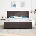 Casa si Gradina - Mobilier - Paturi si accesorii - Paturi - Pat cu arcuri cu saltea maro inchis 200x200 cm tesatura - Infinity.ro