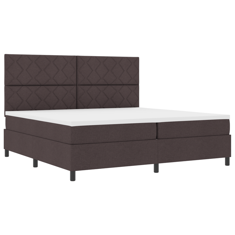 Casa si Gradina - Mobilier - Paturi si accesorii - Paturi - Pat cu arcuri cu saltea maro inchis 200x200 cm tesatura - Infinity.ro