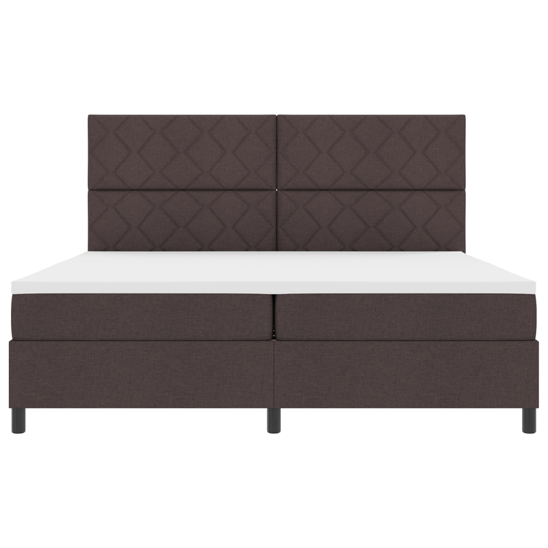 Casa si Gradina - Mobilier - Paturi si accesorii - Paturi - Pat cu arcuri cu saltea maro inchis 200x200 cm tesatura - Infinity.ro