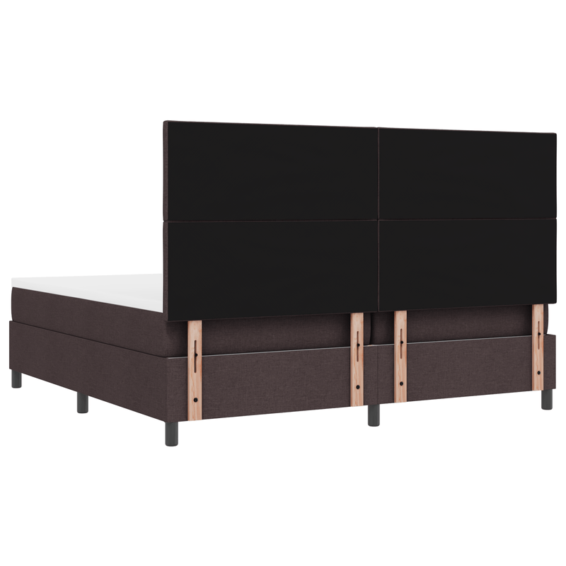 Casa si Gradina - Mobilier - Paturi si accesorii - Paturi - Pat cu arcuri cu saltea maro inchis 200x200 cm tesatura - Infinity.ro