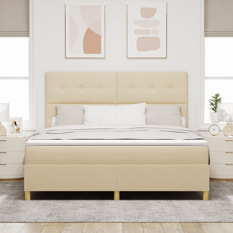 Casa si Gradina - Mobilier - Paturi si accesorii - Paturi - Pat cu saltea crem super king tesatura - Infinity.ro