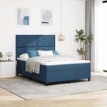 Casa si Gradina - Mobilier - Paturi si accesorii - Paturi - Pat cu arcuri cu saltea albastra 140x200 cm tesatura - Infinity.ro