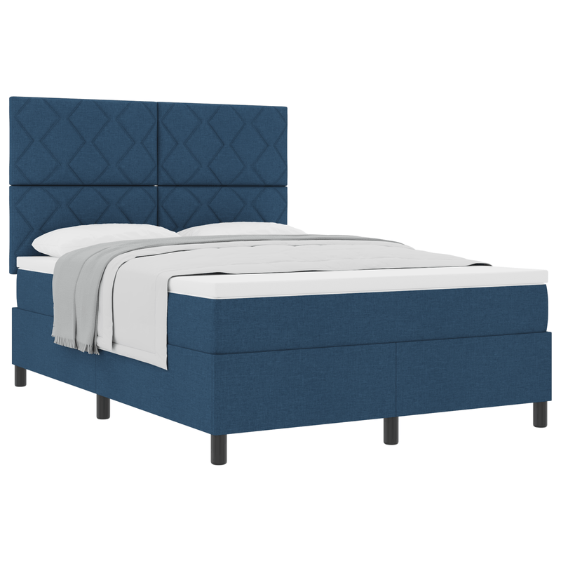 Casa si Gradina - Mobilier - Paturi si accesorii - Paturi - Pat cu arcuri cu saltea albastra 140x200 cm tesatura - Infinity.ro