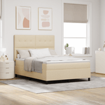 Casa si Gradina - Mobilier - Paturi si accesorii - Paturi - Pat cu somiera cu saltea Crem 160x200 cm Tesatura - Infinity.ro