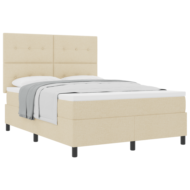Casa si Gradina - Mobilier - Paturi si accesorii - Paturi - Pat cu somiera cu saltea Crem 160x200 cm Tesatura - Infinity.ro