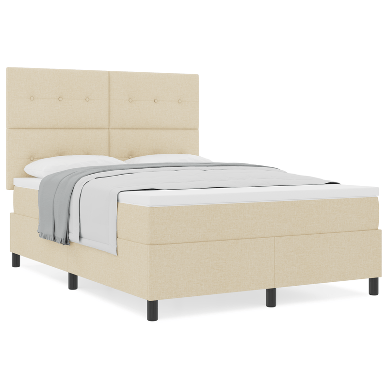 Casa si Gradina - Mobilier - Paturi si accesorii - Paturi - Pat cu somiera cu saltea Crem 160x200 cm Tesatura - Infinity.ro