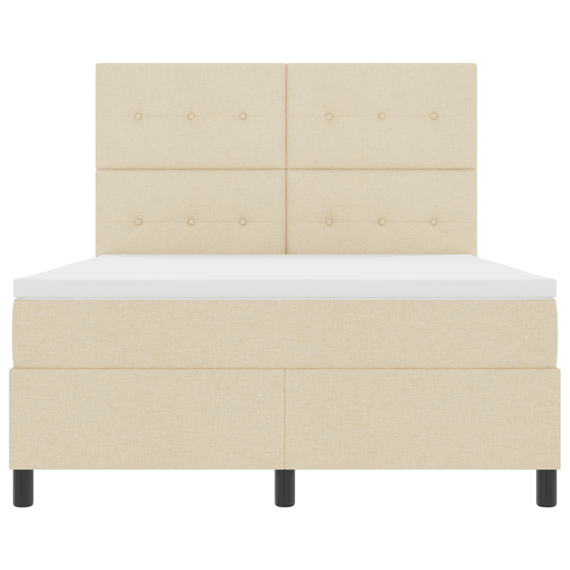 Casa si Gradina - Mobilier - Paturi si accesorii - Paturi - Pat cu somiera cu saltea Crem 160x200 cm Tesatura - Infinity.ro