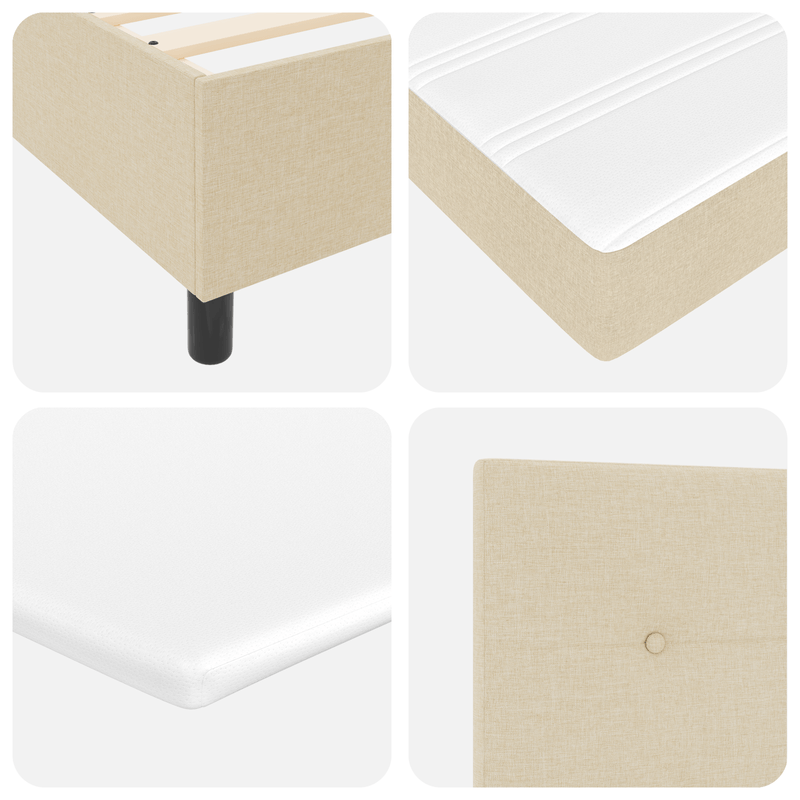 Casa si Gradina - Mobilier - Paturi si accesorii - Paturi - Pat cu somiera cu saltea Crem 160x200 cm Tesatura - Infinity.ro