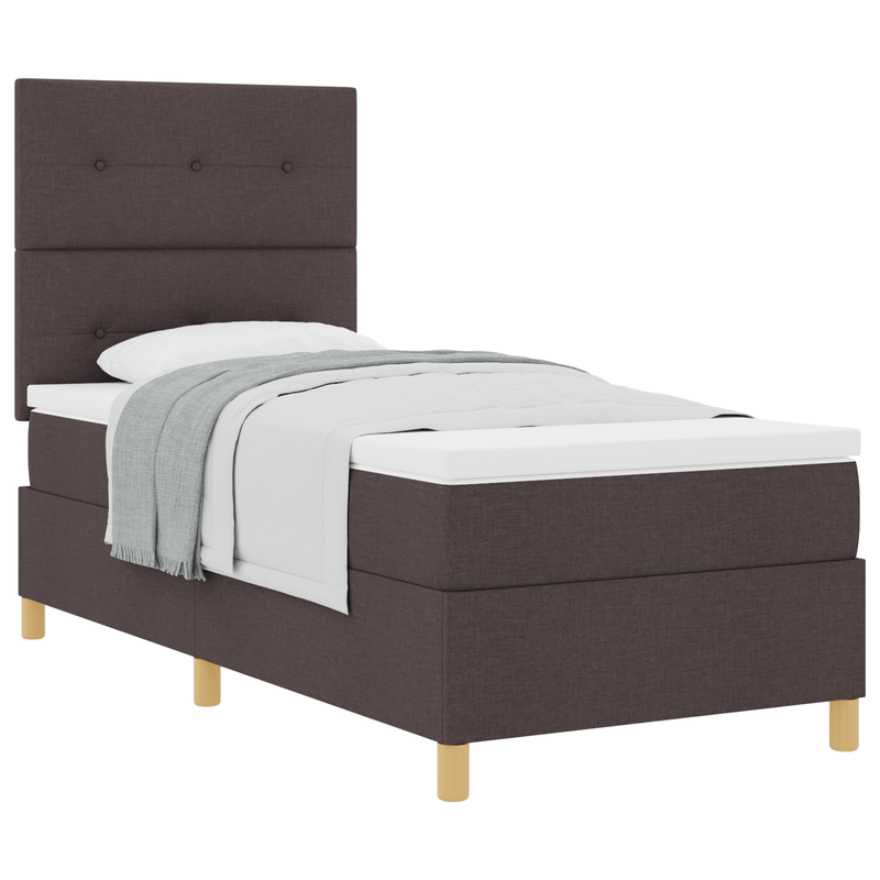 Casa si Gradina - Mobilier - Paturi si accesorii - Paturi - Pat Box Spring cu Saltea Maro inchis 80x200 cm Tesatura - Infinity.ro