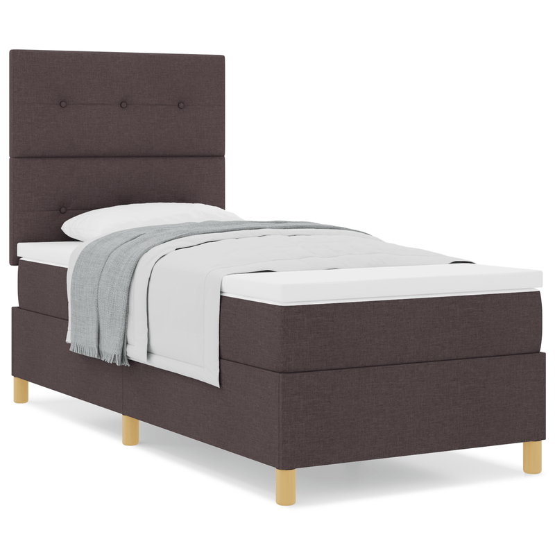 Casa si Gradina - Mobilier - Paturi si accesorii - Paturi - Pat Box Spring cu Saltea Maro inchis 80x200 cm Tesatura - Infinity.ro