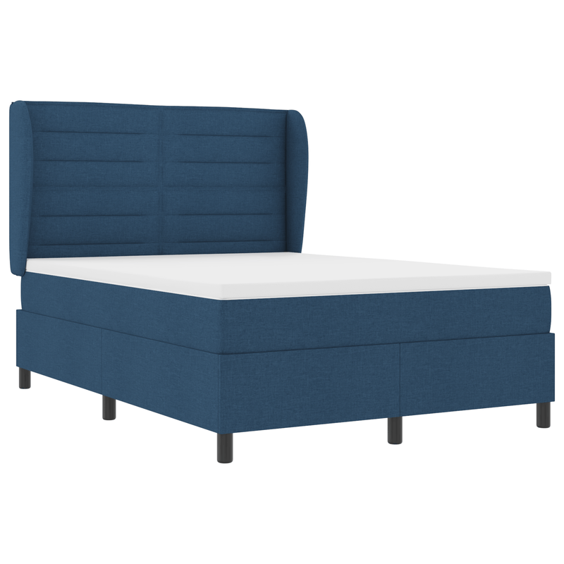Casa si Gradina - Mobilier - Paturi si accesorii - Paturi - Pat box spring cu saltea, albastru, 140x190 cm, textil - Infinity.ro