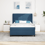 Casa si Gradina - Mobilier - Paturi si accesorii - Paturi - Pat box spring cu saltea, albastru, 140x190 cm, textil - Infinity.ro