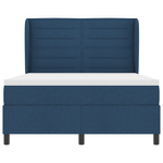 Casa si Gradina - Mobilier - Paturi si accesorii - Paturi - Pat box spring cu saltea, albastru, 140x190 cm, textil - Infinity.ro