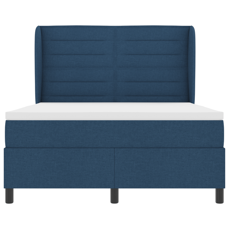 Casa si Gradina - Mobilier - Paturi si accesorii - Paturi - Pat box spring cu saltea, albastru, 140x190 cm, textil - Infinity.ro
