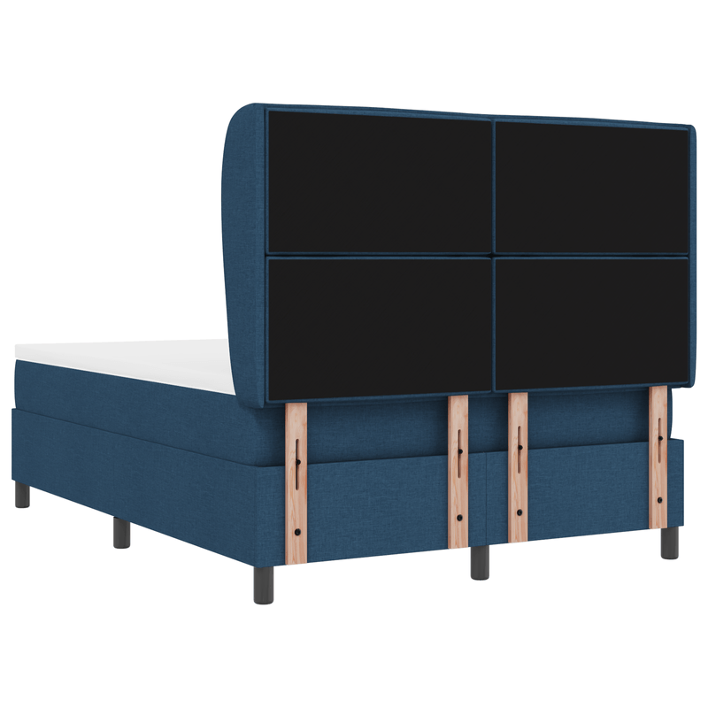 Casa si Gradina - Mobilier - Paturi si accesorii - Paturi - Pat box spring cu saltea, albastru, 140x190 cm, textil - Infinity.ro