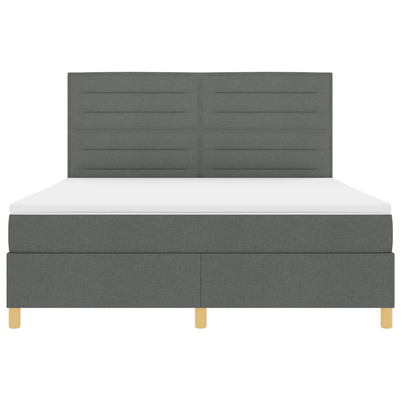 Casa si Gradina - Mobilier - Paturi si accesorii - Paturi - Pat cu arcuri cu saltea gri inchis super king tesatura. - Infinity.ro