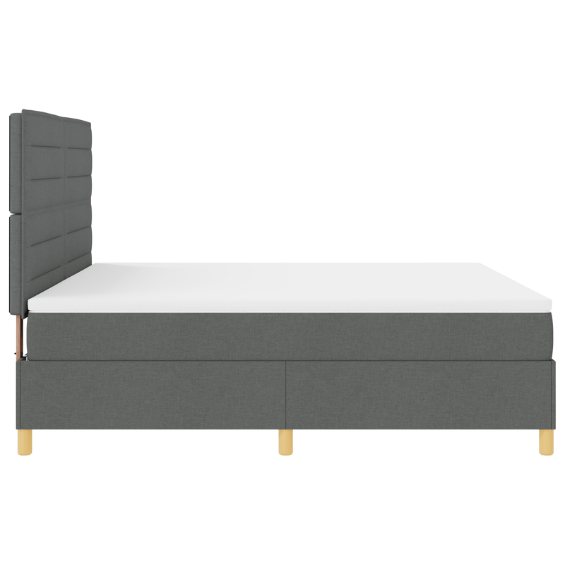 Casa si Gradina - Mobilier - Paturi si accesorii - Paturi - Pat cu arcuri cu saltea gri inchis super king tesatura. - Infinity.ro