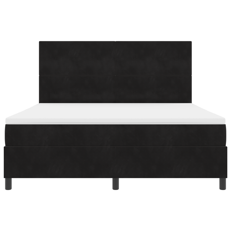 Casa si Gradina - Mobilier - Paturi si accesorii - Paturi - Pat box spring cu saltea, negru, super king, catifea - Infinity.ro