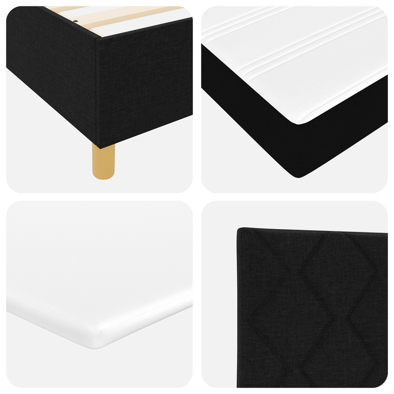 Casa si Gradina - Mobilier - Paturi si accesorii - Paturi - Pat cu arcuri cu saltea Negru 100x200 cm Tesatura - Infinity.ro
