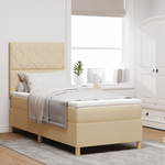 Casa si Gradina - Mobilier - Paturi si accesorii - Paturi - Pat cu arc crem 100x200 cm tesatura - Infinity.ro