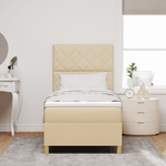 Casa si Gradina - Mobilier - Paturi si accesorii - Paturi - Pat cu arc crem 100x200 cm tesatura - Infinity.ro