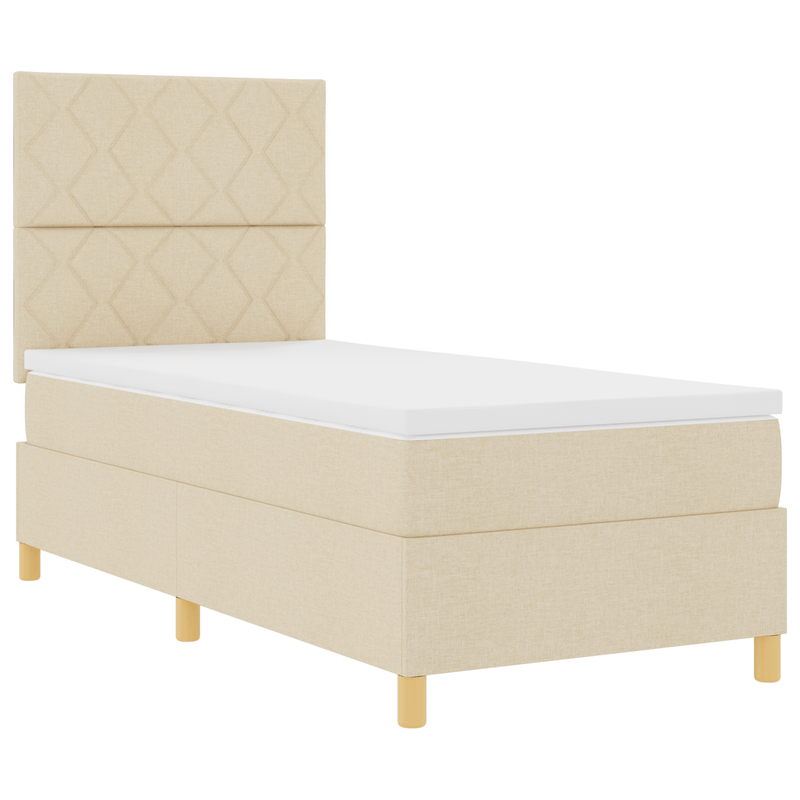 Casa si Gradina - Mobilier - Paturi si accesorii - Paturi - Pat cu arc crem 100x200 cm tesatura - Infinity.ro
