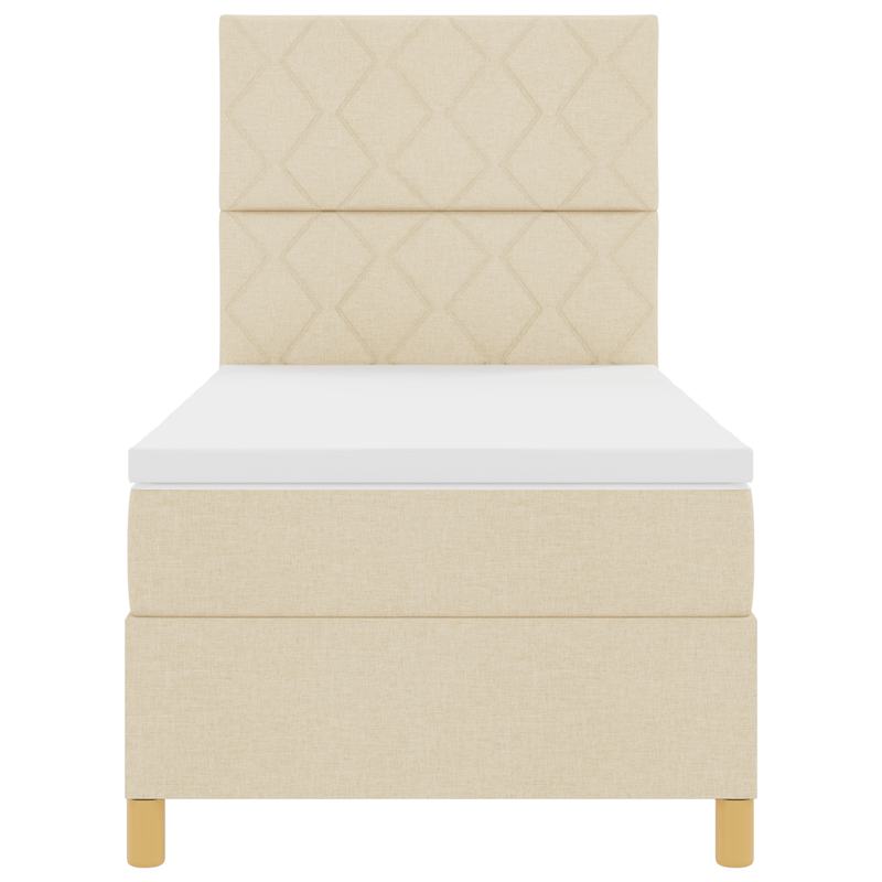Casa si Gradina - Mobilier - Paturi si accesorii - Paturi - Pat cu arc crem 100x200 cm tesatura - Infinity.ro