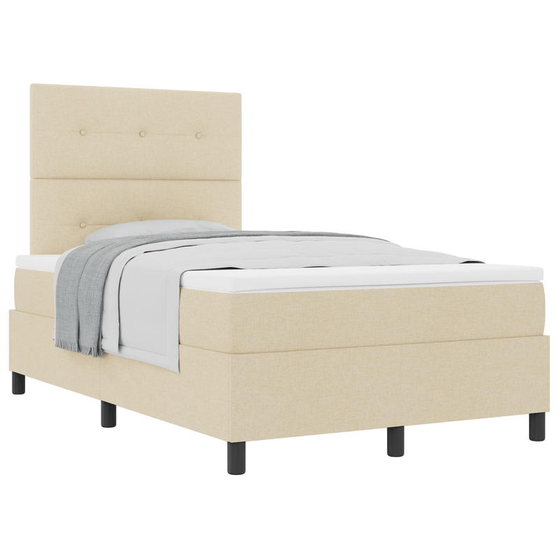 Casa si Gradina - Mobilier - Paturi si accesorii - Paturi - Pat cu arcuri cu saltea crem 120x200 cm tesatura - Infinity.ro