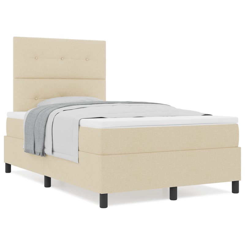 Casa si Gradina - Mobilier - Paturi si accesorii - Paturi - Pat cu arcuri cu saltea crem 120x200 cm tesatura - Infinity.ro