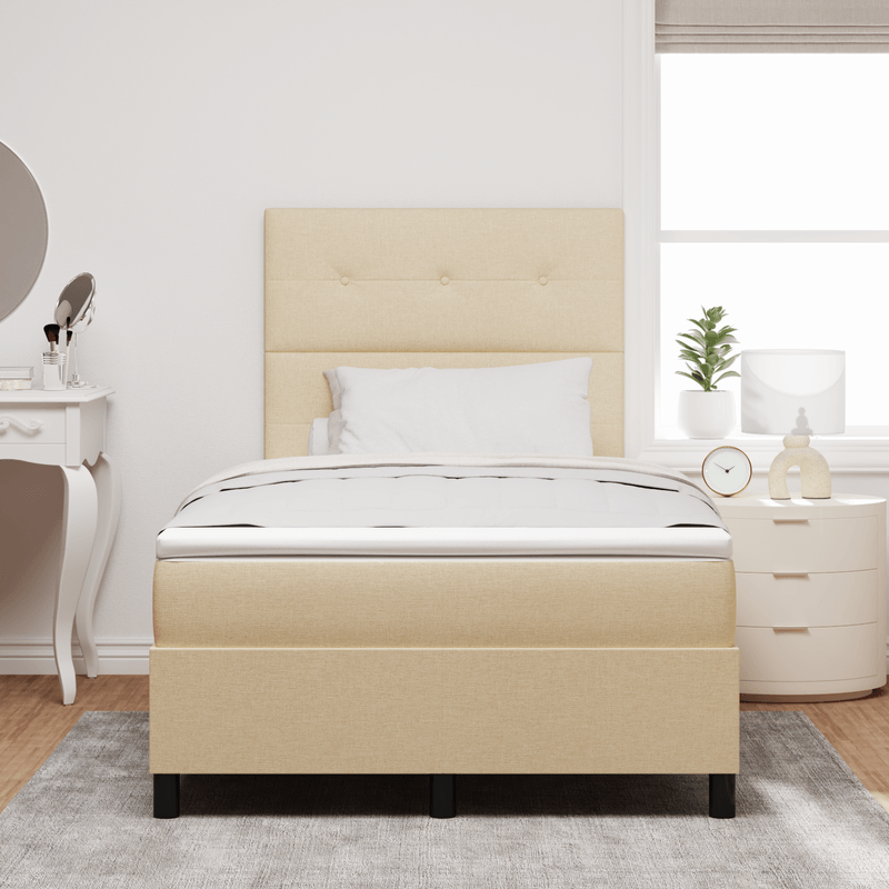 Casa si Gradina - Mobilier - Paturi si accesorii - Paturi - Pat cu arcuri cu saltea crem 120x200 cm tesatura - Infinity.ro