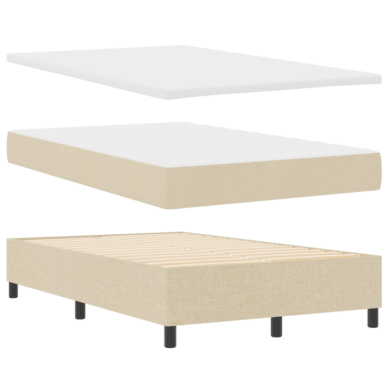 Casa si Gradina - Mobilier - Paturi si accesorii - Paturi - Pat cu arcuri cu saltea crem 120x200 cm tesatura - Infinity.ro