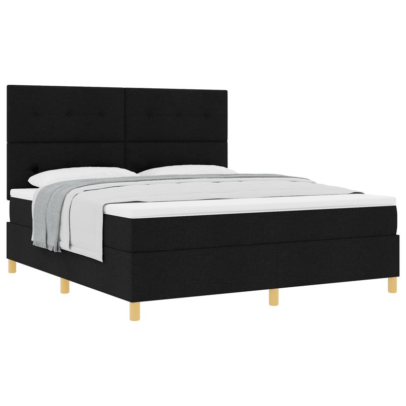 Casa si Gradina - Mobilier - Paturi si accesorii - Paturi - Pat cu arcuri cu saltea Negru Super King - Infinity.ro