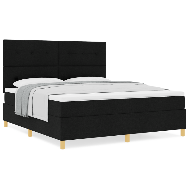 Casa si Gradina - Mobilier - Paturi si accesorii - Paturi - Pat cu arcuri cu saltea Negru Super King - Infinity.ro