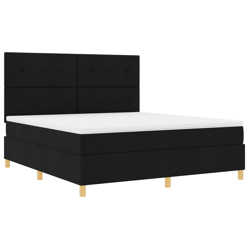 Casa si Gradina - Mobilier - Paturi si accesorii - Paturi - Pat cu arcuri cu saltea Negru Super King - Infinity.ro